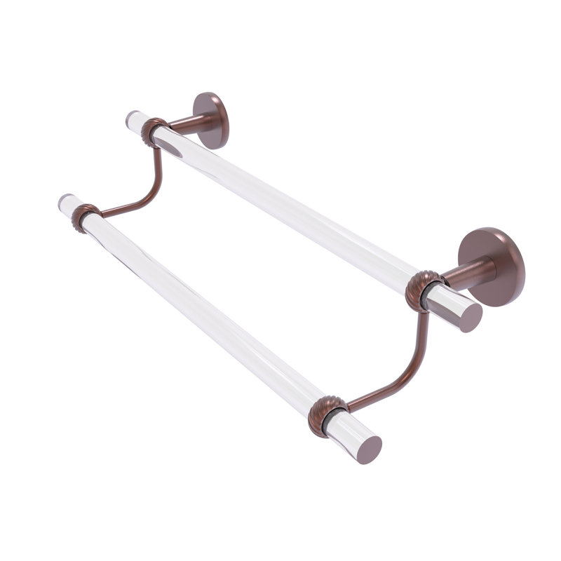 Double barre à serviettes murale clearview, Cuivre antique, H 7,6 po x l 22 po x P 5,5 po