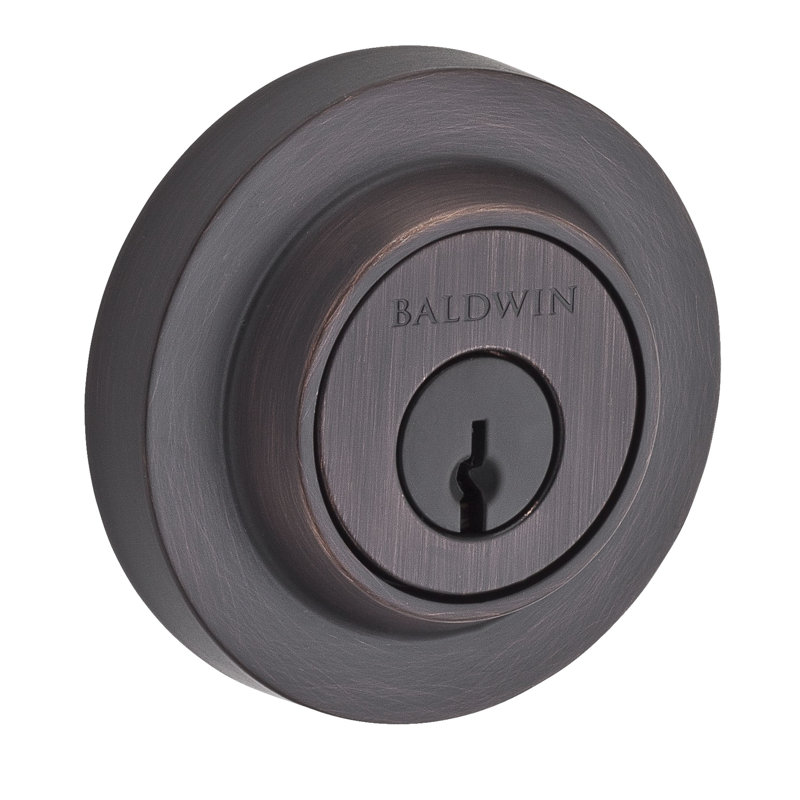 Contemporary Round Single Cylinder Deadbolt, Venetian Bronze