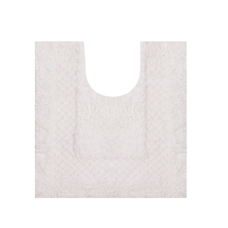 Classy Absorbent Cotton Soft Contour Rug, White