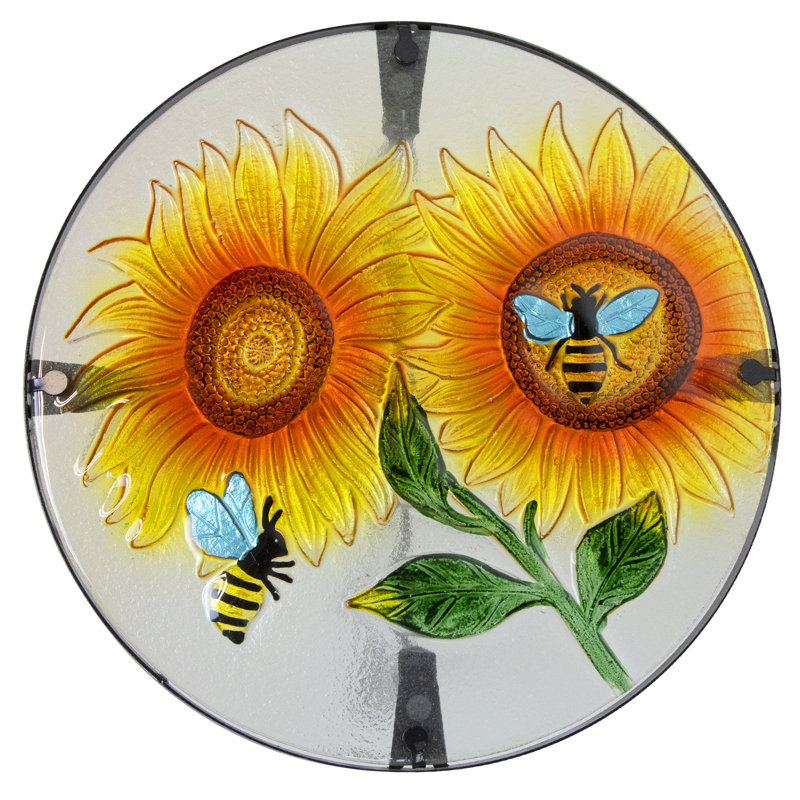 Table d'appoint 19 po en verre tournesol et bourdon