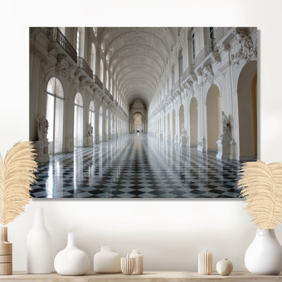 Grand Hall At The Palace At Sintra Hyde - Paris Wall Decor, White Cityscape Framed Wall Art