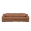 Canapé inclinable en cuir italien marron de 103 po Gracie Mills Riviera