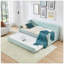 Lit de jour simple, lit de jour convertible rembourré avec dossier capitonné, canapé-lit polyvalent 3 en 1 avec lit gigogne escamotable et rangement latéral pour une vie compacte-129675721-129675722