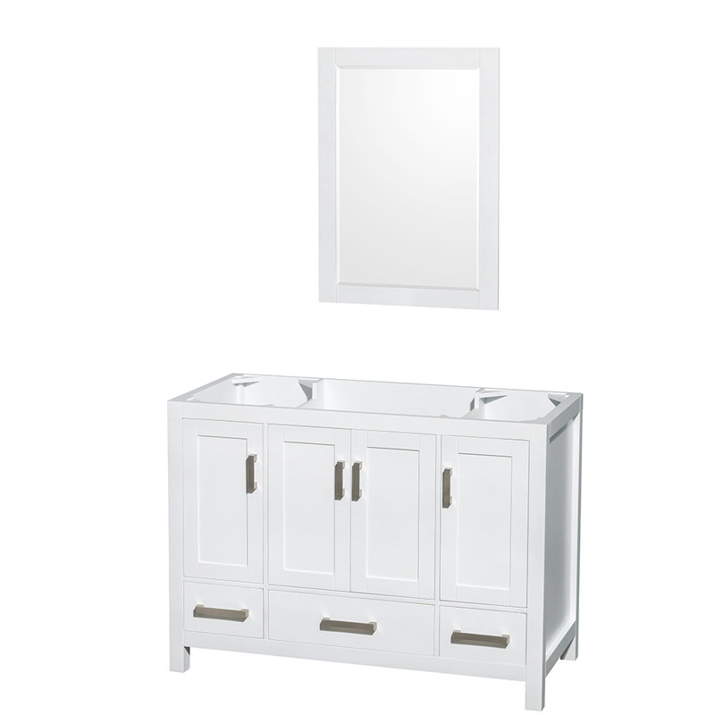 Sheffield White 47" Freestanding Single Vanity with Mirror