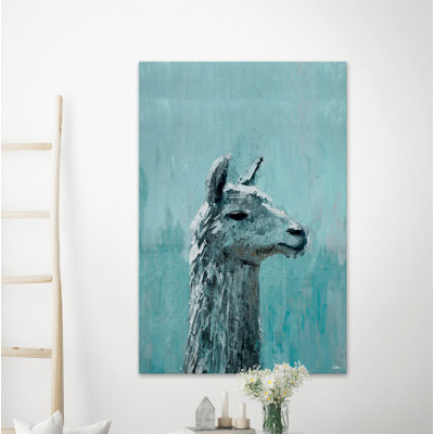 Lama Sérieux by Julia Posokhova - Wrapped Canvas Painting