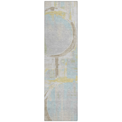 Machine Washable Indoor/Outdoor Chantille ACN2615 Abstract Rug