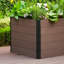 Lit surélevé surélevé d'apparence en bois, boîte à fleurs en composite durable avec fond ouvert, peu encombrant et facile à assembler pour le jardinage extérieur