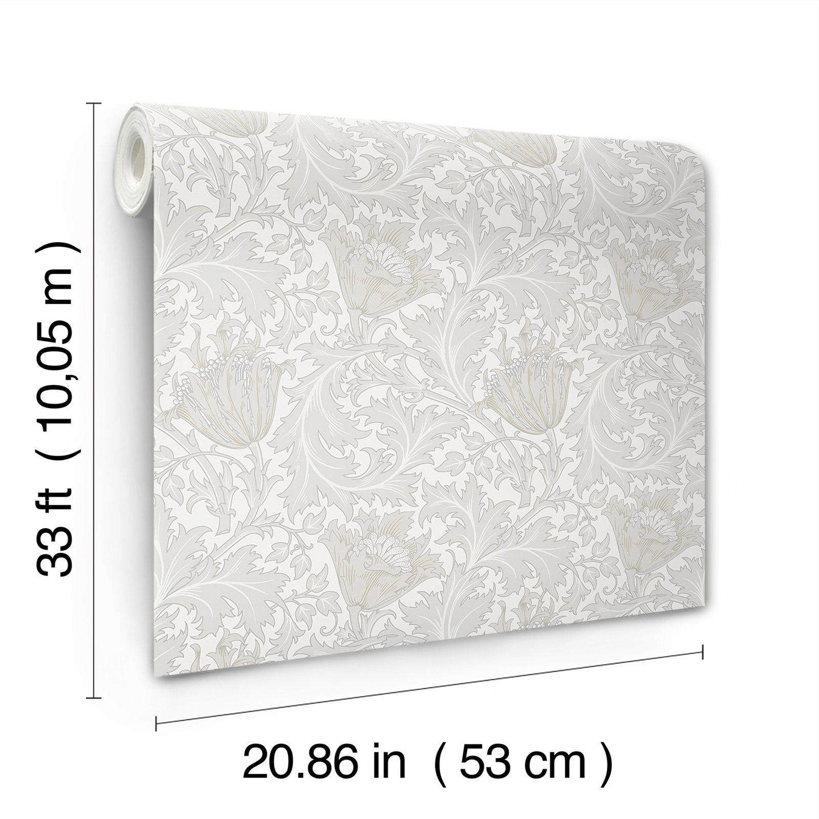 Anemone Floral Wallpaper, Dove