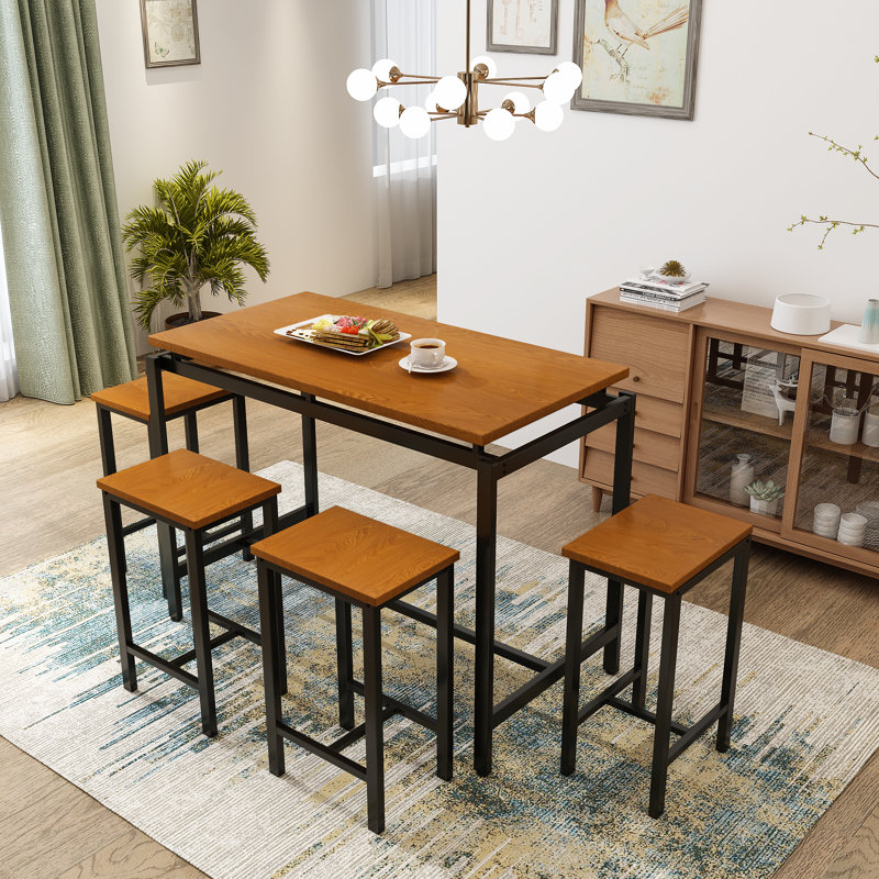 Ensemble de salle à manger à 4 pieds pour 4 personnes Juriy, ensembles de table de salle à manger 5 pièces pour 4 personnes, ensembles de cuisine et de salle à manger pour petits espaces, cuisine, maison