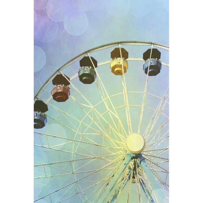 Rainbow Ferris Wheel III by Sylvia Coomes - Graphic Art Print, 122cm H x 81cm W, Black Floater Framed