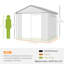 Outsunny 8 x 6ft Plastic Shed with Foundation Kit, Vents Light Grey