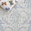Tapis bleu marine / crème en laine touffeté à la main Hicat Ikat-1600110600