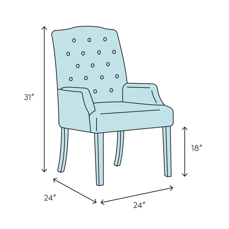 Allison 18'' H Velvet Upholstered Armchair, Flannel