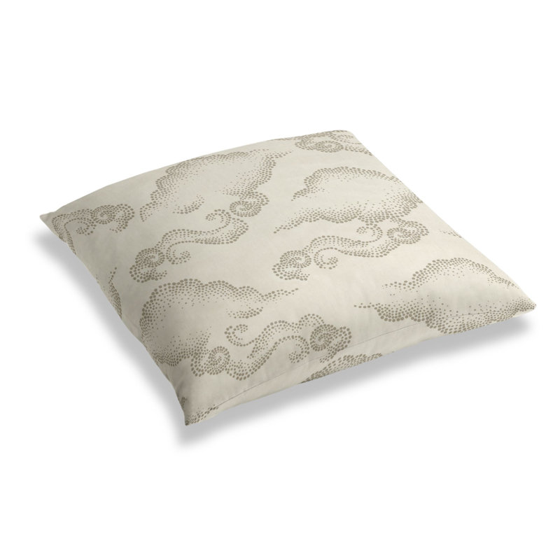 Cloudburst Abstract Cotton Throw Pillow, Pearl