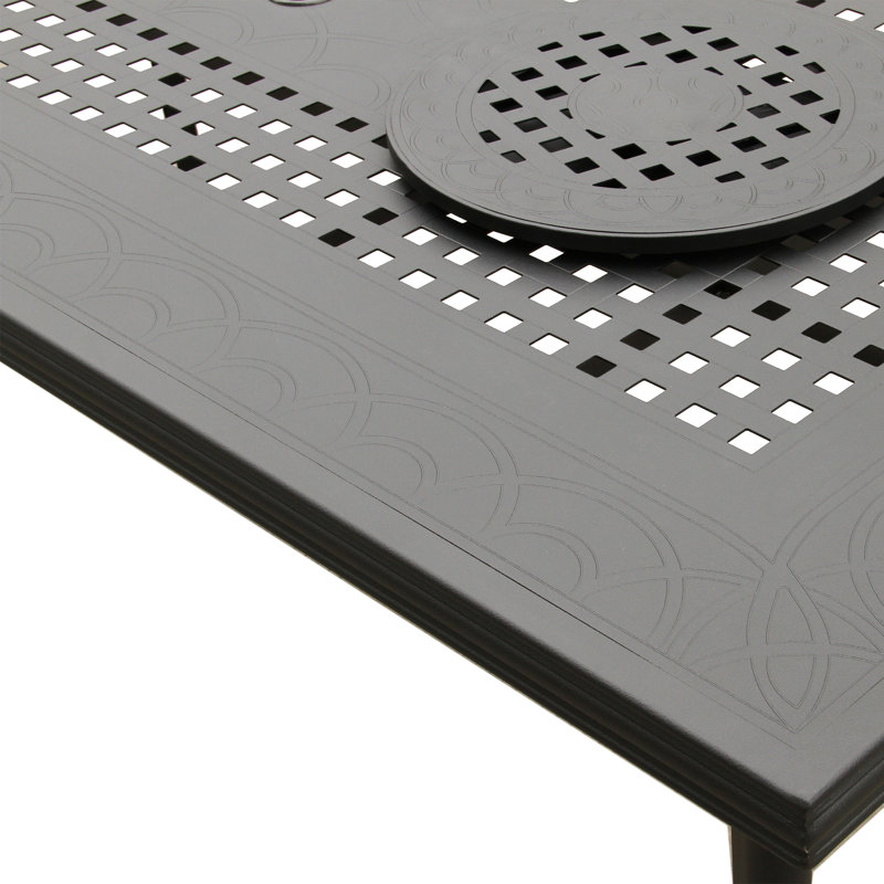 Ensemble de salle à manger rectangulaire en aluminium pour 8 personnes Lucee