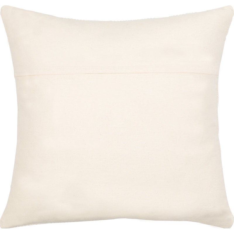 Bertha Square 100% Cotton Pillow & Cover Insert, Down, 18" x 18", Cream