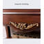 Console rétro en bois foncé avec sculptures florales dorées