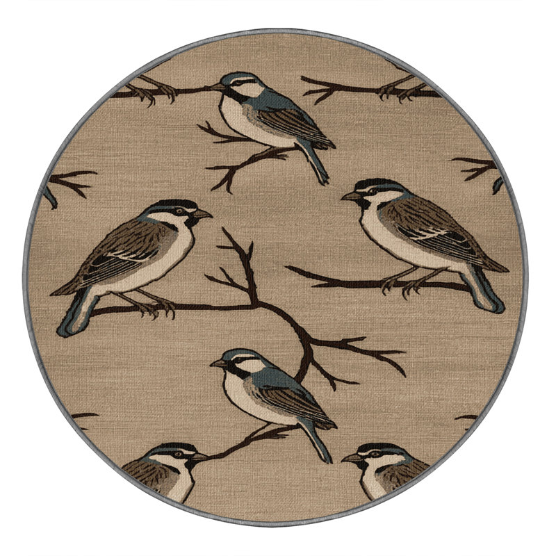  Tapis lavable arbre moineau, Rond 5 pi