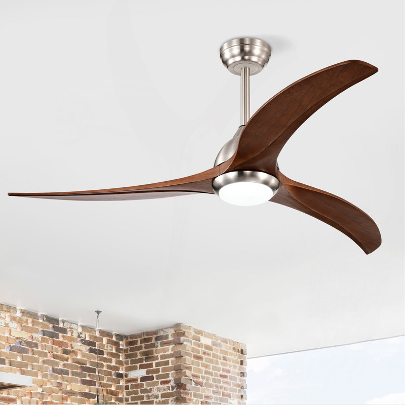 52" Solid Wood Blades Ceiling Fan With Light With Remote Control, Noiseless Reversible Motor, 6 Speed ,3 Color , For Patio Living Room, Bedroom, Indoor.