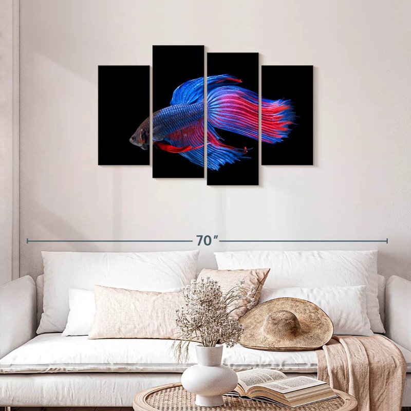 Brampt Glowing Betta Fish, 27" H x 43" W