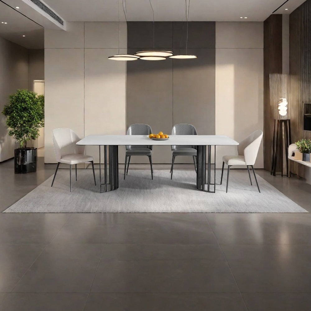 BILBRA Modern sintered stone carbon steel dining table se | Wayfair