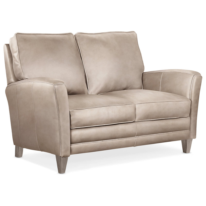 Zion Upholstered 63'' Loveseat, Rio Mineral Genuine Leather, Stone