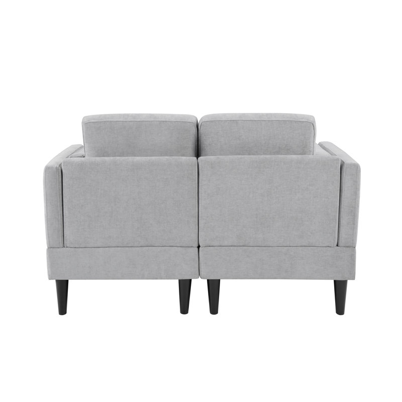 Chaise longue convertible rembourrée en chenille avec accoudoirs double couche Bexley, Gris