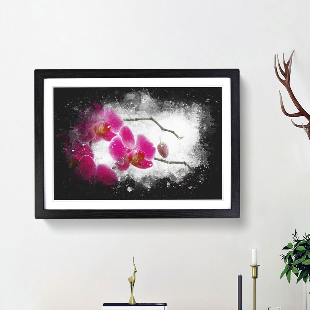 Hot Pink Orchids - Picture Frame Graphic Art Print