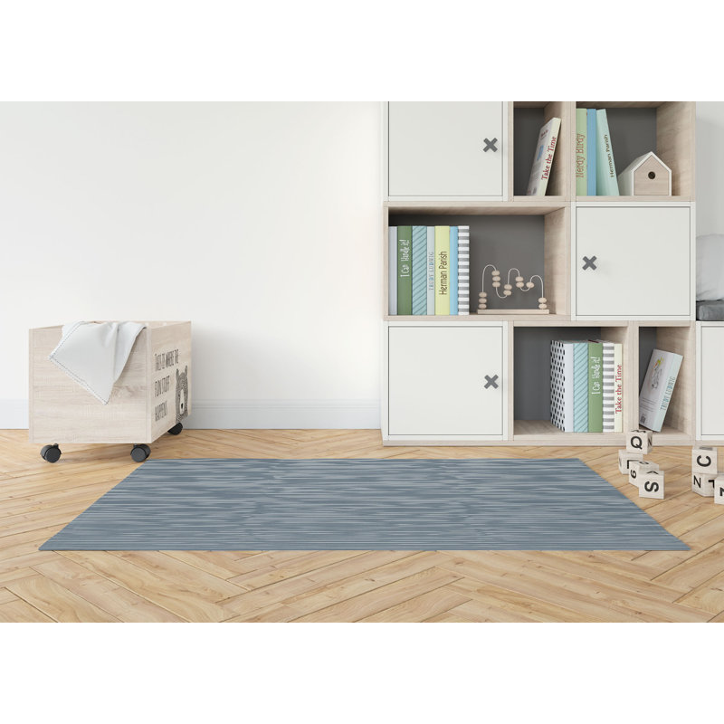 Slat Kids Play Mat, Rectangle 4' x 6', Blue