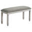 Banc, 41 po rectangulaire, cuisine, salle à manger, entrée, chambre à coucher, revêtement, bois, bois massif gris, tissu gris, transitionnel-347033807