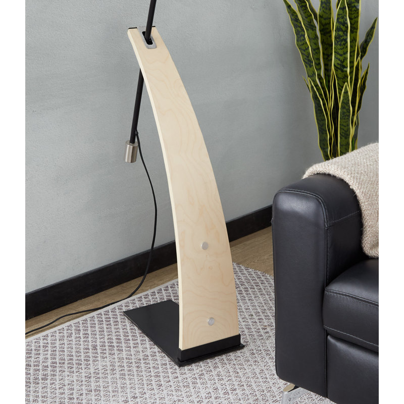 Lampe sur pied arquée 74 po Demariana, Naturel, Blanc, Non