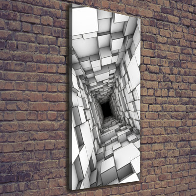 Tunnel With Cubes - Wrapped Canvas Print