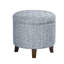 Pouf de rangement rond - Tissu tissé bleu-gris-516723476