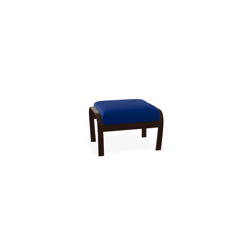 Repose-pieds avec coussin Askar, Kona texturé, Bleu du Pacifique 28A