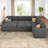 Caren L-shaped Sleeper Sectional Modular Sofa Bed With Storage Seat-115354126