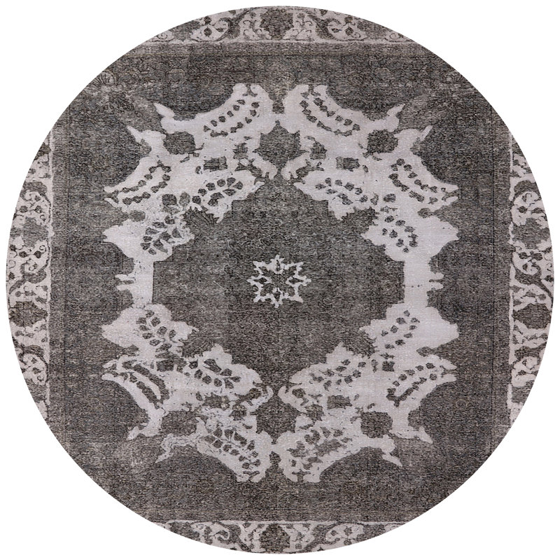 Tapis oriental beige / noir Diran, Rond 5 pi