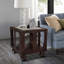 Table de bout en bois et en fer Lakela, 24 x 24 x 24-18016957