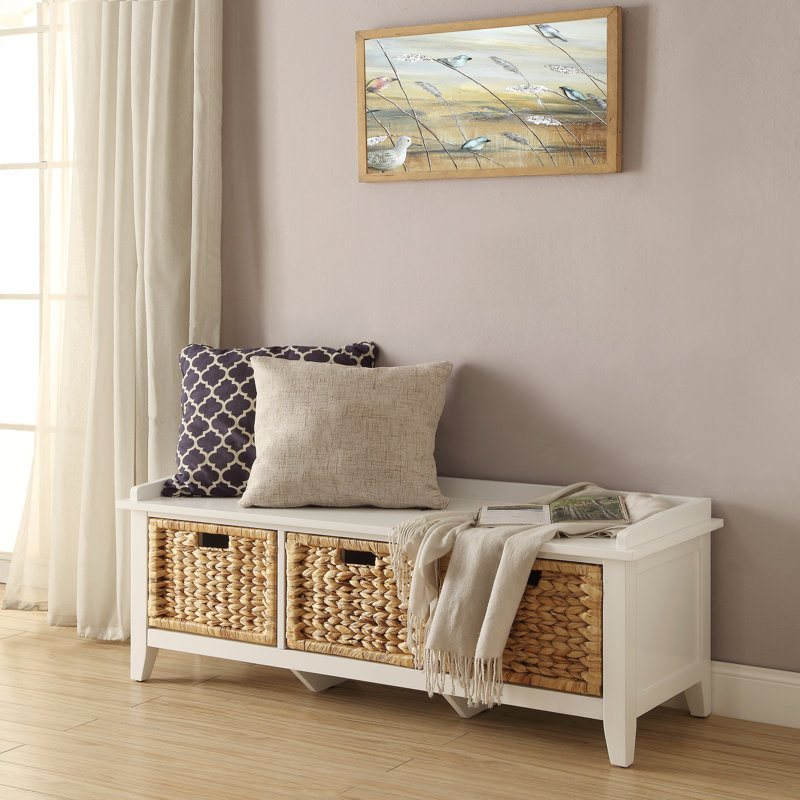 Banc blanc avec rangement