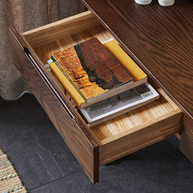Bureaux rectangulaires noirs en bois massif de couleur noyer, H 29,92 po x l 62,99 po x P 23,62 po