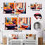 Orange et rose, salle de bain florale Serenity I - ensemble de 2 impressions murales de salle de bain-784913011