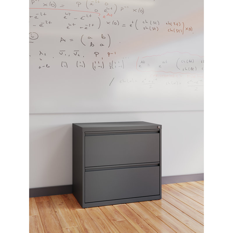 Hirsh 30" W 2-Drawer Steel Lateral Filing Cabinet, Charcoal