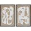 «White Mid-Century Modern Organic Polygons», 2 pièces sur toile-99016365-99016367