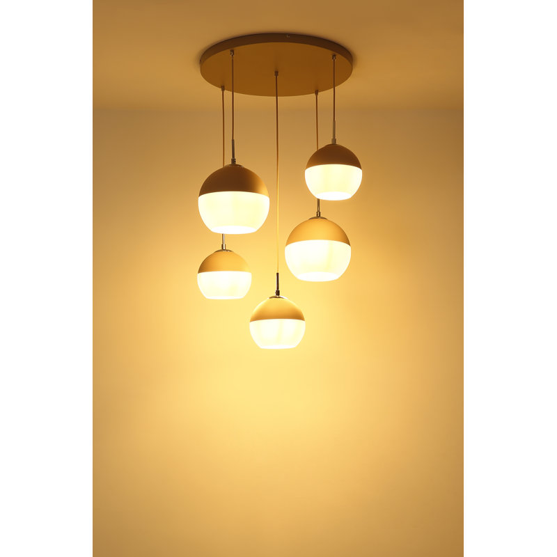 Hollier 5 - Light White Geometric Pendant