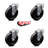 Rubber Wheel Swivel Bolt Hole Caster Set