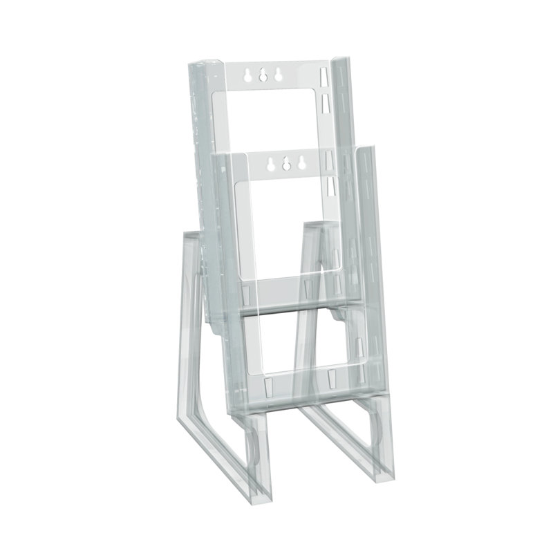 Two-tier Modular Trifold Brochure Holder, 2-Pack