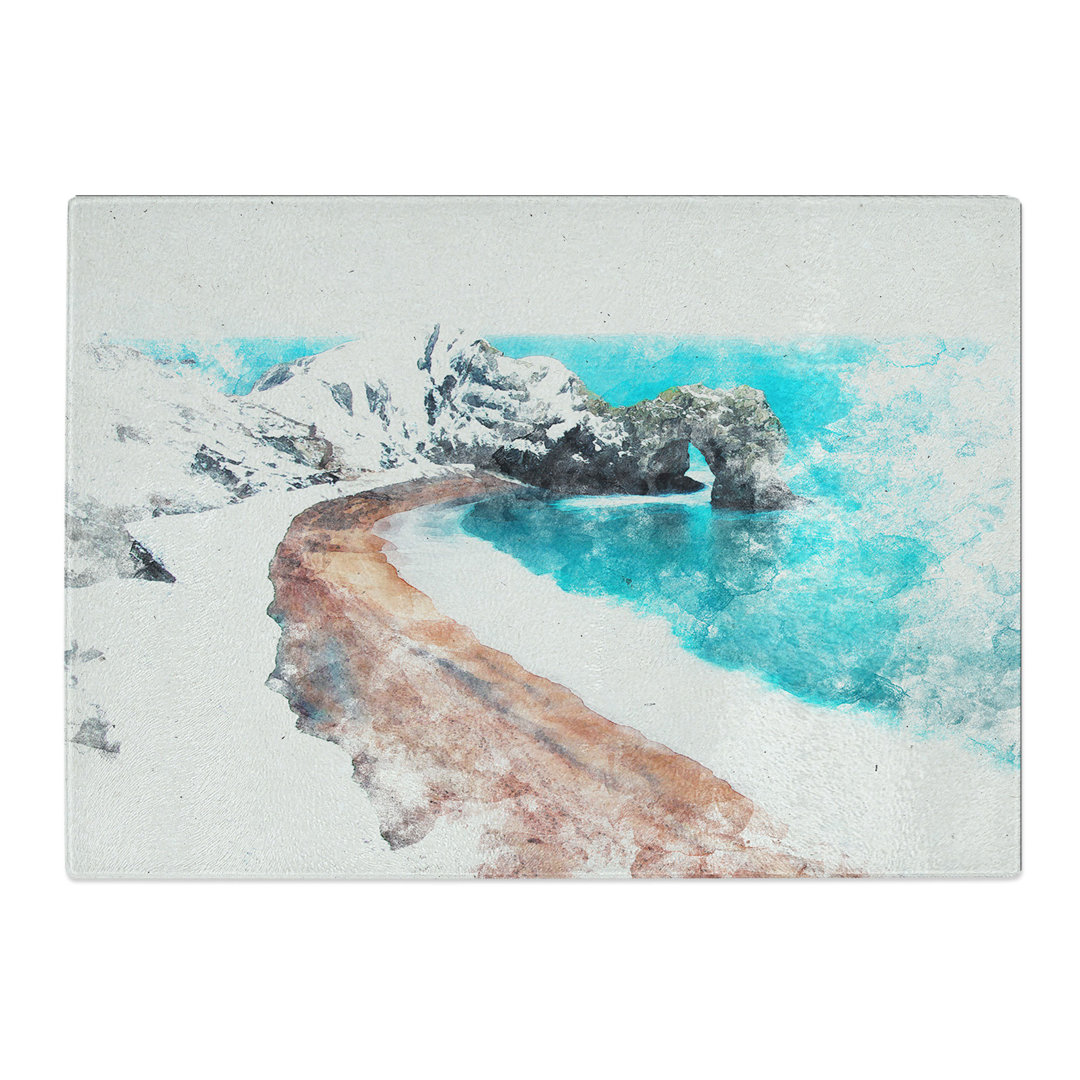 Tempered Glass Durdle Door Cliffs in Wareham Abstract Chopping Board