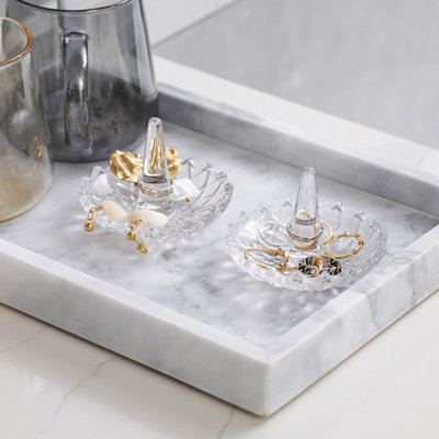 Glass Jewery Organizer Ring Tray