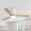 Ventilateur de plafond encastré à 3 pales en bois massif Nicola de 42 po avec télécommande et fonction de minuterie
