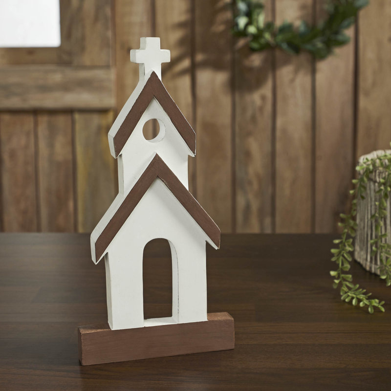 Figurine d'égle blanche en bois, H 12 po x l 6 po x P 1 po