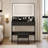Makeup Vanity Desk with LED Mirror and Stool 3 Color Lighting for Small Spaces
